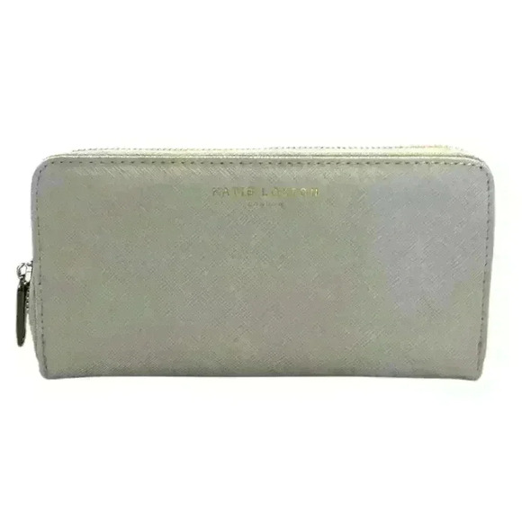 Katie Loxton Gray Leather Women’s Wallet Coin Wristlet GUC - Picture 1 of 6